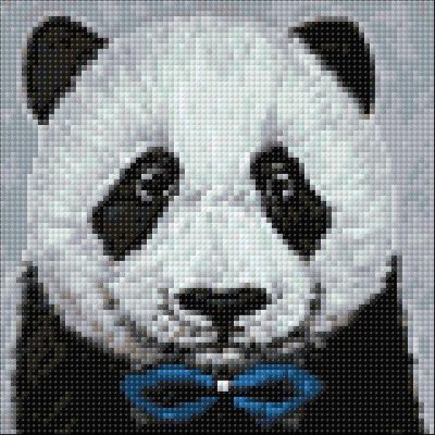 Crafting Spark (Wizardi) - Panda with Bow Tie CS2466 7.9 x 7.9 inches Crafting Spark Diamond Painting Kit Image 1