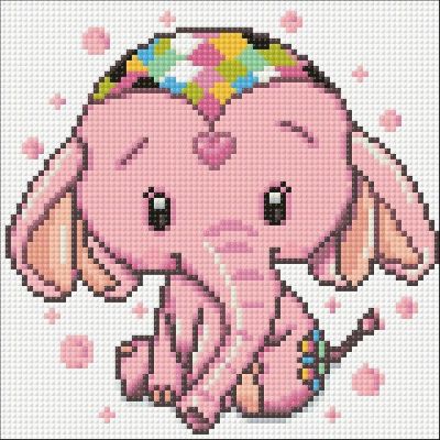Crafting Spark (Wizardi) - Pink Elephant CS2480 7.9 x 7.9 inches Crafting Spark Diamond Painting Kit Image 1