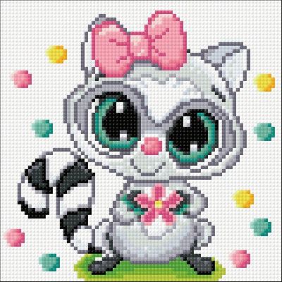 Crafting Spark (Wizardi) - Racoon CS2705 5.9 x 7.9 inches Crafting Spark Diamond Painting Kit Image 1