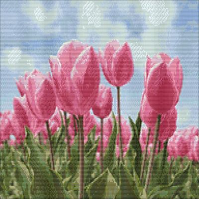 Crafting Spark (Wizardi) - Sky and Tulips WD2301 18.9 x 14.9 inches Wizardi Diamond Painting Kit Image 1
