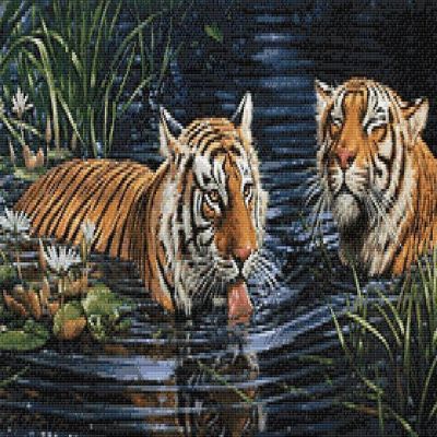 Crafting Spark (Wizardi) - Tigers CS2569 15.8 x 27.6 inches Crafting Spark Diamond Painting Kit Image 1