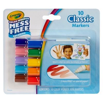 Crayola Mess Free Color Wonder Mini Markers 10 Mini Markers Classic Colors Image 2