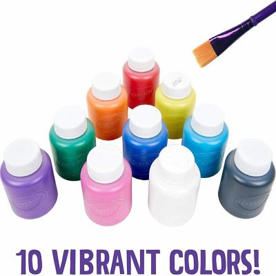 Crayola Washable Kids' Paint Classic Colors Set Of 10 Bottles 2oz Image 2