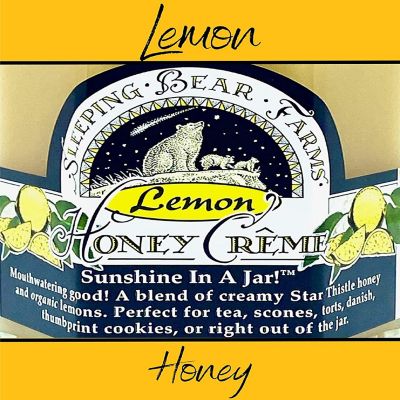 Creamed Honey and Lemon - Lemon Honey Creme 8 oz. Jar with Organic Lemon Image 1