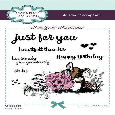 Creative Expressions Designer Boutique Woodland Walk Collection Missy Mouse A6 Clear Stamp Set Image 1
