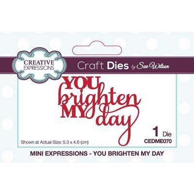 Creative Expressions Sue Wilson Mini Expressions You Brighten My Day Craft Die Image 1