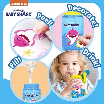 Creative Kids Baby Shark Decorate Your Own Water Bottle BPA Free Age 3+ Image 1