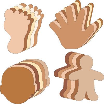 Creative Shapes Etc.  -  Small Cut-out Set - Multicultural Body Parts Image 1