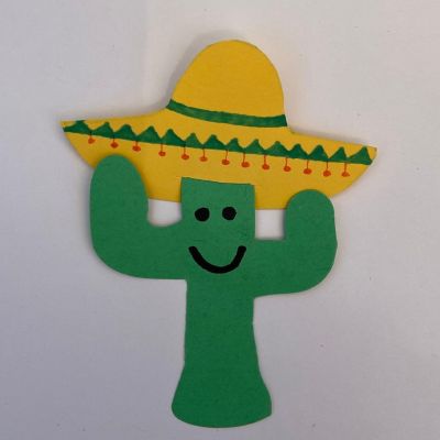 Creative Shapes Etc.  -  Small Single Color Construction Paper Craft Cut-out - Cactus Image 1