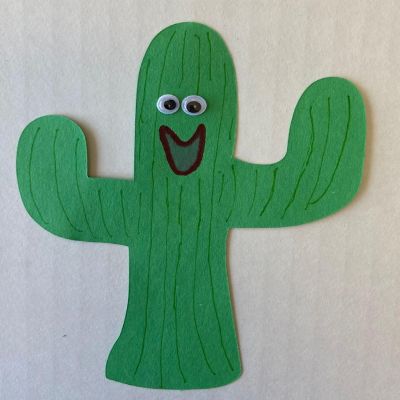 Creative Shapes Etc.  -  Small Single Color Construction Paper Craft Cut-out - Cactus Image 3