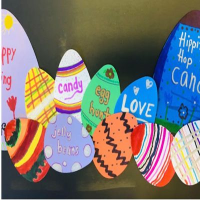 Creative Shapes Etc.  -  Small Single Color Construction Paper Craft Cut-out - Egg Image 1