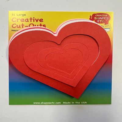 Creative Shapes Etc. - Growing Heart Large Tri-Color Paper Cut-Outs - 5.5" Image 1