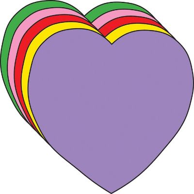 Creative Shapes Etc. - Heart Assorted Color Creative Cut-outs- 3" Image 1