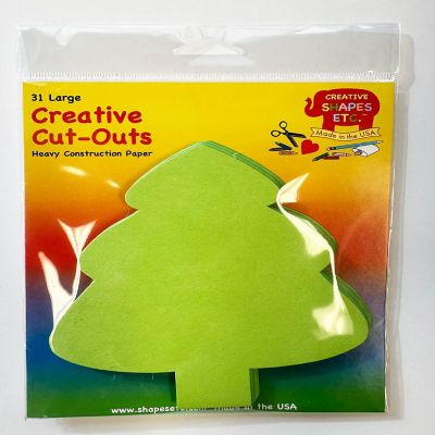 Creative Shapes Etc. - Large Assorted Color Construction Paper Craft Cut-out - Holiday Evergreen Tree Image 1