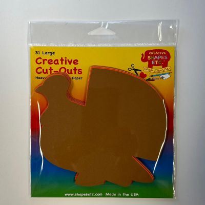 Creative Shapes Etc. - Large Assorted Color Construction Paper Craft Cut-out - Thanksgiving Turkey Image 1