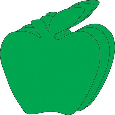 Creative Shapes Etc. - Large Single Color Construction Paper Craft Cut-out - Green Apple Image 1