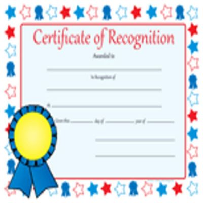 Creative Shapes Etc. - Recognition Certificate - Certificate Of Recognition Image 1