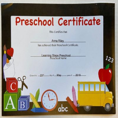 Creative Shapes Etc. - Recognition Certificate - Preschool Certificate Image 3
