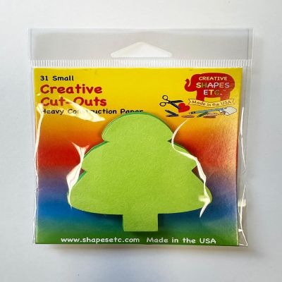 Creative Shapes Etc. - Small Assorted Color Construction Paper Craft Cut-out - Holiday Evergreen Tree Image 1