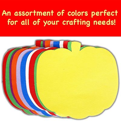 Creative Shapes Etc. - Small Assorted Color Construction Paper Craft Cut-out - Pumpkin Image 1