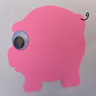 Creative Shapes Etc. - Small Single Color Construction Paper Craft Cut-out - Pig Image 1