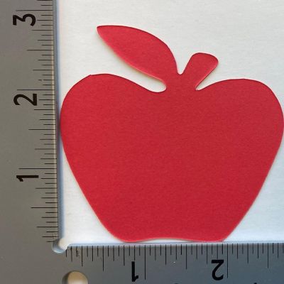 Creative Shapes Etc. - Small Single Color Construction Paper Craft Cut-out - Red Apple Image 1