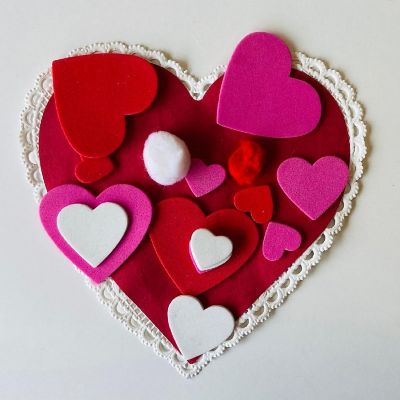 Creative Shapes Etc. - Small Tri Color Creative Foam Craft Cut-outs - Heart Image 1