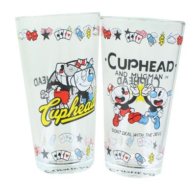 Cuphead and Mugman 16 Ounce Pint Glass Set Image 1