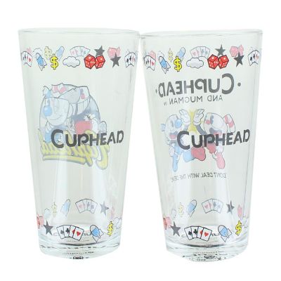 Cuphead and Mugman 16 Ounce Pint Glass Set Image 2