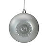 DAK 6ct Silver Shatterproof Matte Retro Reflector Christmas Ball Ornaments 4" (100mm) Image 1