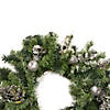 DAK Silver Fruit and Leaf Artificial Christmas Wreath - 24-Inch  Unlit Image 1