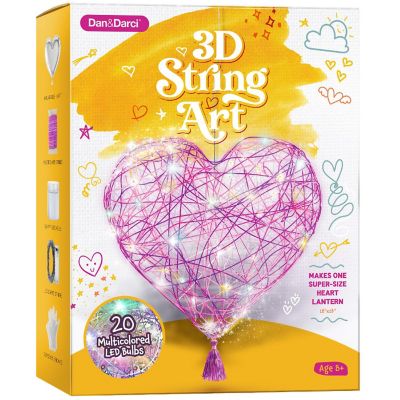 Dan&Darci - 3D String Art Kit for Kids - Makes a Light-Up Star Lantern with 20 Multi-Colored LED Bulbs Image 1