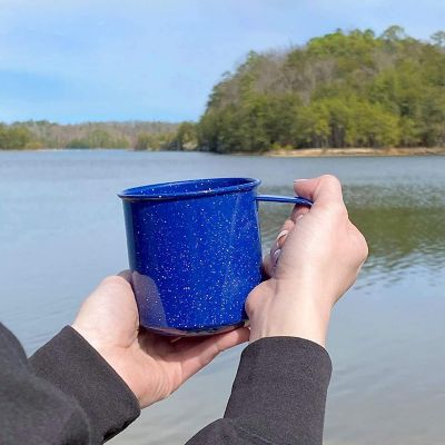 Darware Enamel Camping Coffee Mugs (Set of 4, 16oz, Blue); Metal Cups for Hiking, Travel, Fishing, Picnics, and Hunting; Lightweight and Portable Image 3