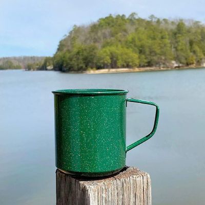 Darware Enamel Camping Coffee Mugs (Set of 4, 16oz, Green); Metal Cups for Hiking, Travel, Fishing, Picnics, and Hunting; Lightweight and Portable Image 3