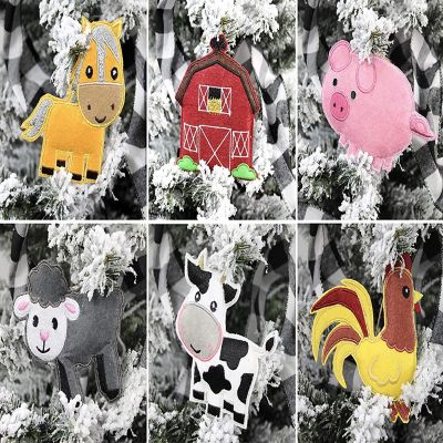 Darware Farm Animal Decorations Set (6-Piece Set); Plush Craft and Holiday Ornaments with Baby Farm Animals Image 2