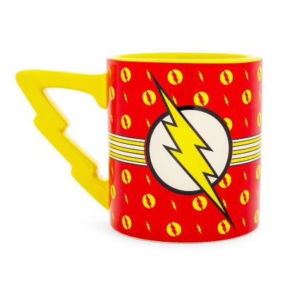 DC Comics The Flash Logo Ceramic Mug With Lightning Bolt Handle  Holds 20 Ounce Image 1
