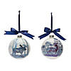 Deer And Moose Ball Ornament (Set Of 6) 4"D Glass Image 1