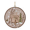 Deer Disc Ornament (Set Of 12) 4"H Wood Image 1