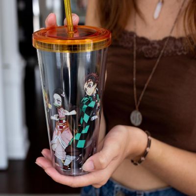 Demon Slayer Acrylic Carnival Cup with Lid and Straw  Holds 16 Ounces Image 2