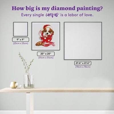 Diamond Art Club - "Christmas King Charles" DIY Diamond Painting Kit <br/>Square Drills, 20" x 20&#8243; Image 3