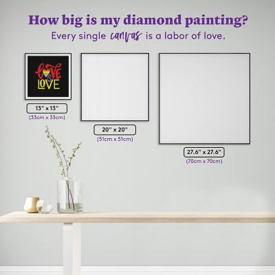 Diamond Art Club - "Love Is Love" DIY Diamond Painting Kit <br/>Round Drills, 13" x 13" Image 3
