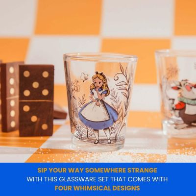 Disney Alice in Wonderland Character Scenes Mini Shot Glasses  Set of 4 Image 2