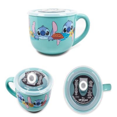 Disney Lilo & Stitch Aloha Ceramic Soup Mug With Vented Lid  Holds 24 Ounces Image 1