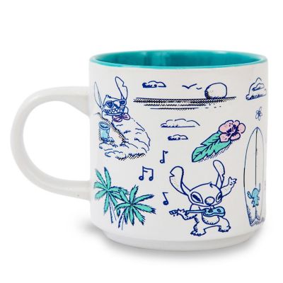 Disney Lilo & Stitch Hawaii Allover Icons Ceramic Stacking Mug  Holds 13 Ounces Image 2