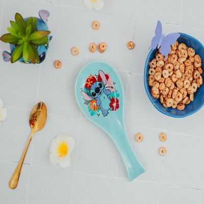 Disney Lilo & Stitch Hibiscus Flowers Ceramic Spoon Rest Holder Image 2