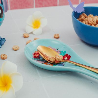 Disney Lilo & Stitch Hibiscus Flowers Ceramic Spoon Rest Holder Image 3