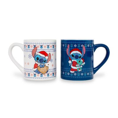 Disney Lilo & Stitch Holiday Sweaters Ceramic Mugs  Set of 2 Image 1