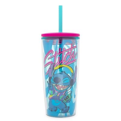 Disney Lilo & Stitch Jamming Plastic Tumbler With Lid and Straw  Hold 20 Ounces Image 1