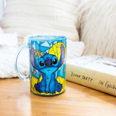 Disney Lilo & Stitch Mosaic Glass Coffee Mug  Holds 18 Ounces Image 2