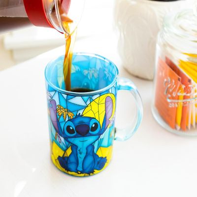 Disney Lilo & Stitch Mosaic Glass Coffee Mug  Holds 18 Ounces Image 3